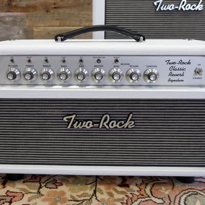Two-Rock Classic Reverb Signature 50w Head + 212 Vertical Cabinet 2023 - White Tolex + Bluesbreaker Grill image 3