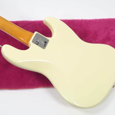 2023 Fender American Vintage II 1966 Reissue Jazz Bass Left Handed - Olympic White with Matching Headstock - Case, Paperwork, and COA image 8