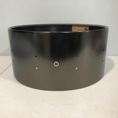 NEW DW Collector’s Series 14x6.5 Satin Black over Brass Snare Drum Shell, Workshop image 2