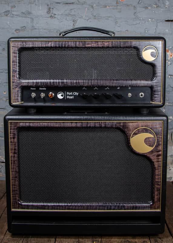 Port City Pearl Head and 1x12 OS Wave Cab - Smooth Black with Maple Frame image 1