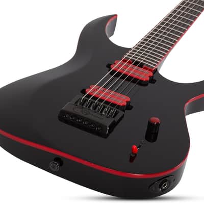 Schecter Sunset-6 ET Red Dawn Electric Guitar - Gloss Black (3892) image 13