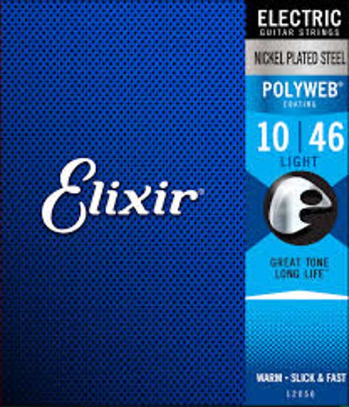 Elixir 12050 Polyweb Nickel Plated Steel Electric Guitar Strings - Light (10-46) image 1