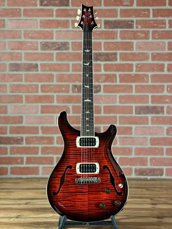 PRS SE Hollowbody I Piezo Double Cut Electric Guitar - Orange Tiger Smokeburst image 1