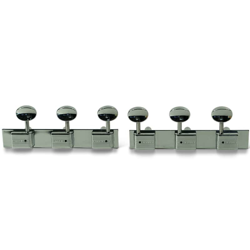 Kluson 3 On A Plate Deluxe Series Tuning Machines For Lap Steel Guitar Chrome image 1