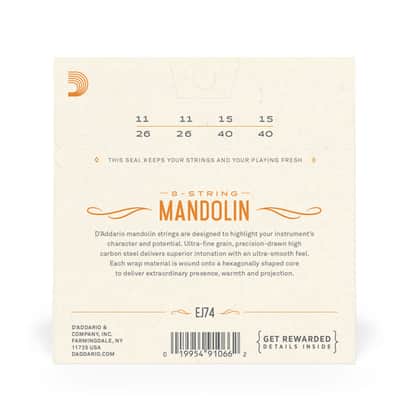 D'Addario EJ74 Medium Loop End Mandolin Strings .011-.040w image 2