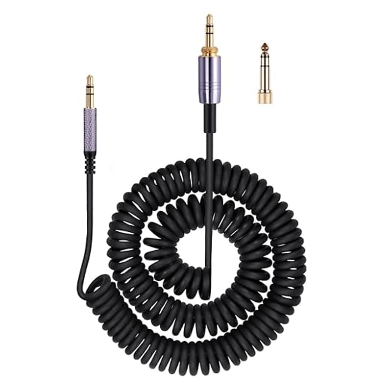 weishan Solo4 Cord Coiled Audio Cable Replacement for Dre Beats Studio3 / Studio Pro/Solo 3 Wireless Noise Cancelling Headphones, 3.5mm(1/8") Extension Wire Compatible with iPhone PS5 Xbox One, 14ft image 1