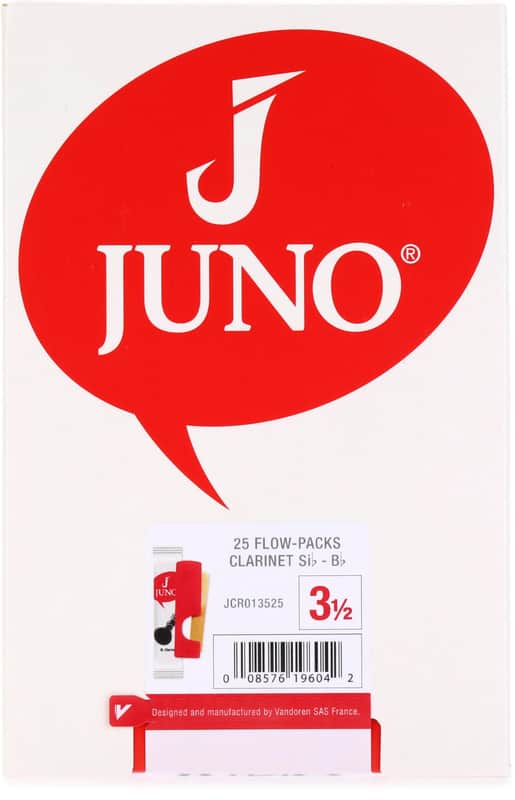 Vandoren JUNO JCR013525 Bb Clarinet Reeds - 3.5 (25-pack) (3-pack) Bundle image 1