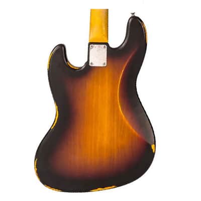 Vintage Icon Series VJ74MR Distressed Bass - Sunset Sunburst image 7