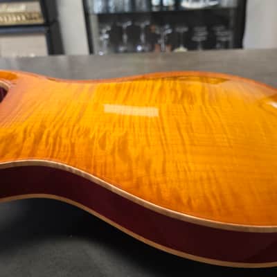1999 PRS McCarty Hollowbody II 10 Top Moon Inlay Amber Vintage Sunburst Hollow Body Archtop AAA Figured Flame Curly Maple Ten Top Wide Fat 90s 1990's Electric Guitar Custom Inlays image 9