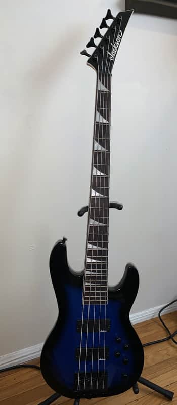 Jackson JS Series JS3V 5-String Concert Bass with Amaranth Fretboard 2019 - Present - Metallic Blue Burst image 1
