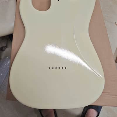 Cream Yellow Strat Style Guitar Poplar Wood Body image 2