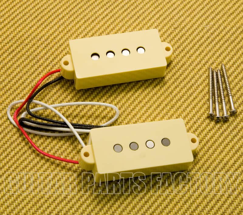 PU-B101-C Cream 4-String Alnico Pickup Set Fender Precision P Bass® w/Screws image 1