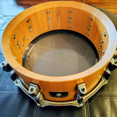 Rare 14X 6.5 Gretsch Gold Series Oak Stave Snare Drum image 4