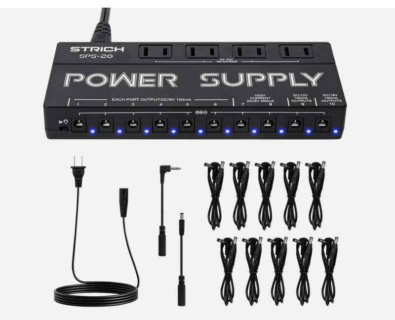 Guitar Pedal Power Supply – 10 Independent Outputs 9V/12V/18V for Effects Pedals image 1