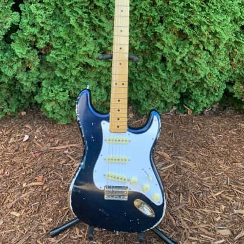 1983 E-Series USA Fender Stratocaster Neck  Hardtail MJT Lake Placid Blue Pine Body image 1