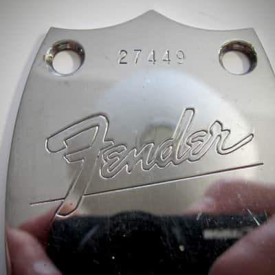 Fender Neck Plate USA Acoustics Authentic Vintage Guitar Part Circa-1964-1971-Chrome image 2