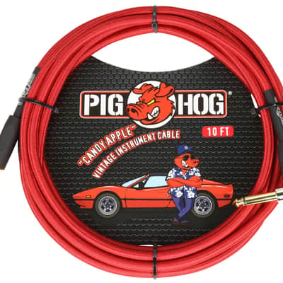 Pig Hog "Candy Apple Red" 10' Straight / Angle Instrument Cable PCH10CAR