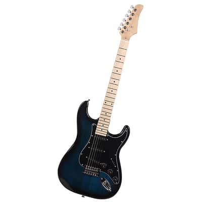 Ukscs Dark Blue Practice School Band Burning Fire Style Stylish Electric Guitar image 10