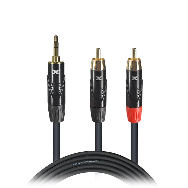 6' Ft High Performance 3.5mm 1/8” Mini TRS to Dual RCA-M Unbalanced Y-Cable image 1