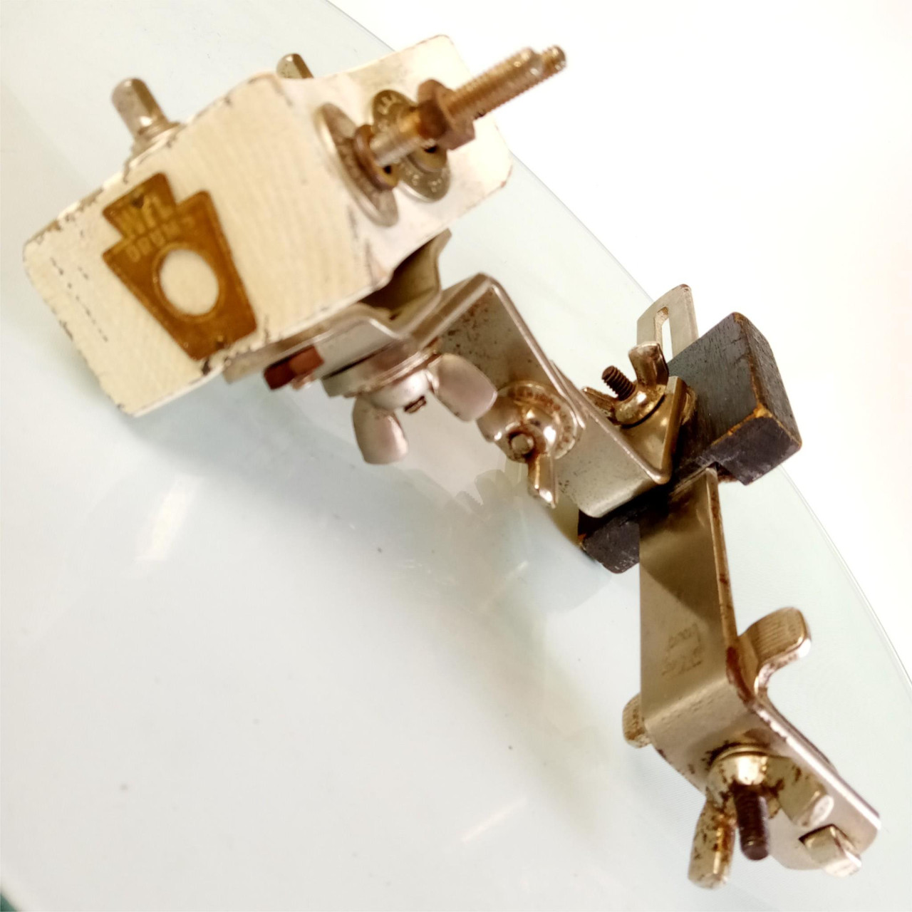 Ludwig WFL Bongo Clamp-On Bass Drum Hoop/Rim-Mount Bracket Nickel Vintage — main photograph