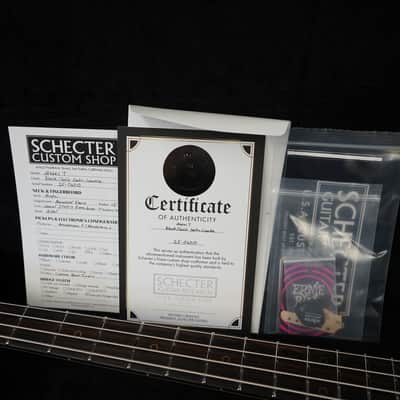 Schecter USA CUSTOM SHOP Model-T Black/Gold Satin Crackle 4-String Electric Bass Guitar w/ Black Tolex Case (2025) image 5