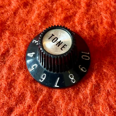 Gibson Witch hat TONE knob 1960’s - Black/ Silver top hat vol original vintage USA image 1