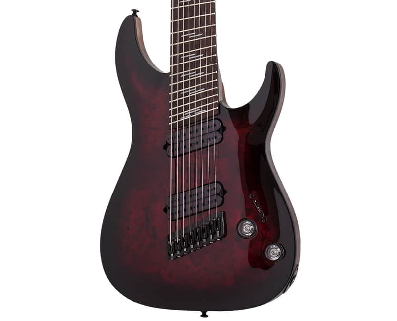 Schecter Omen Elite-8 8-String Multiscale Guitar - Black Cherry Burst image 1