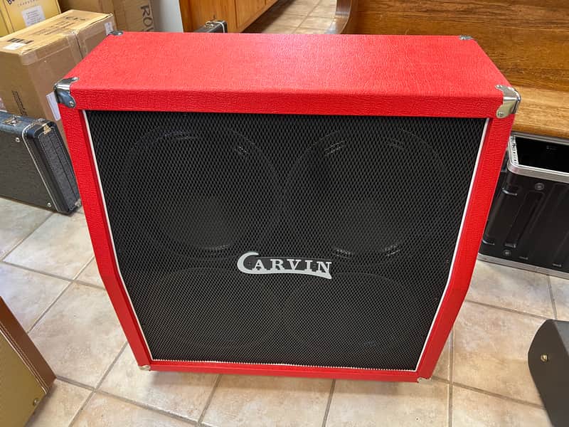 Carvin 4x12 Speaker Cabinet Red Tolex Celestion Vintage 30 image 1