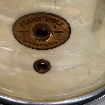 Frank Wolf Snare Drum 1930 - Yellow Pearl image 2