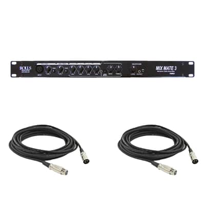 Rolls RM69 Mix Mate 3 Mixer with 2x XLR Cables image 1