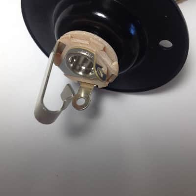 Black Speaker Amp Jack Plate, 2" Round Metal with 1/4" Switchcraft #11 Jack image 7