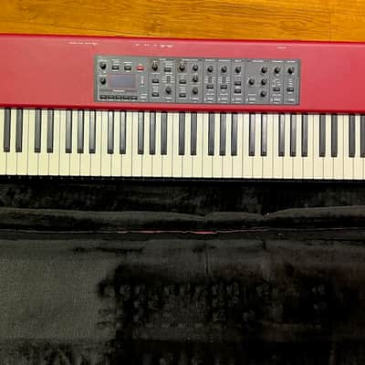 Nord Piano 3 Keyboard Hammer Weighted Action Keys Digital Piano 2018 - Red + Padded Soft Case w Wheels + Sustain Pedal image 5