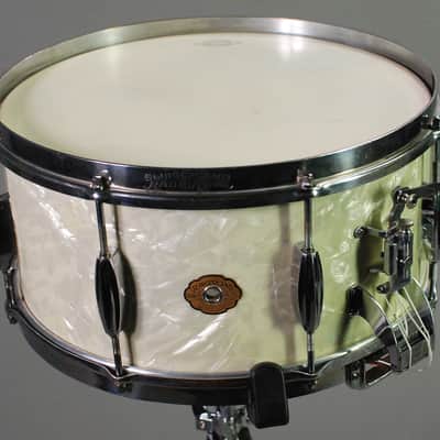 Vintage Slingerland Radio King drum kit with Gene Krupa Radio King snare 1936-1942 - White Marine Pearl image 3