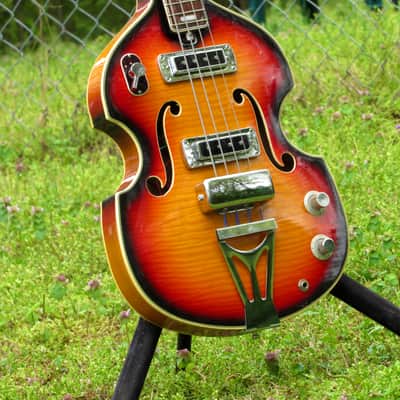 ~Space Bass~ 1967 Silvertone 1496 / Tesco EB-210 Hollowbody Violin Bass - Vintage Japan MIJ Beatle image 6