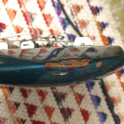 Vintage 60s MIJ Teisco K-3L / ET-312 Sharkfin Electric Guitar - Blue + Hard Case image 14