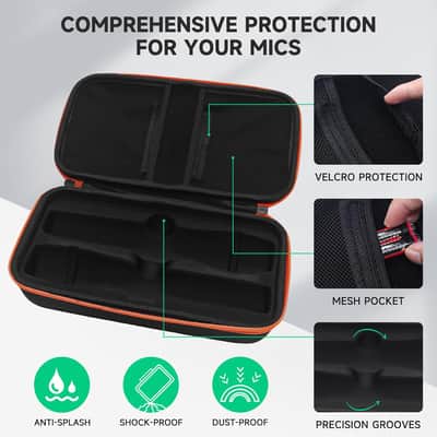 Wireless Microphone Case for JBL Dual System - Waterproof Hard EVA Travel Storage Box | Fits 2 Mics, Receiver, Batteries & Charger with 2 Foam Covers (Box Only) image 3