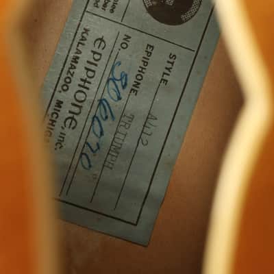 1965 Epiphone A412 Triumph Sunburst with wide nut width image 7