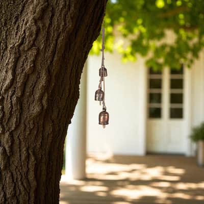Wind Chimes for Outside – Metal Hanging Wind Bell Set with Bronze Finish, Rustic Entryway & Balcony Decor - 20" Farmhouse Wind Chimes - Indoor Outdoor Bells for Porch or Garden, Christmas Bells image 4