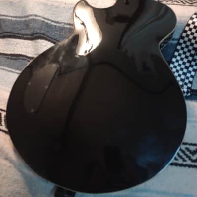 D'Angelico Premier SS Semi-Hollow Single Cutaway with Stop-Bar Tailpiece, No F Holes 2010s - Black image 7