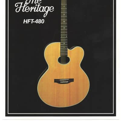 Heritage Guitars-HFT-480 , promotional print/cut sheet, 1988 image 1