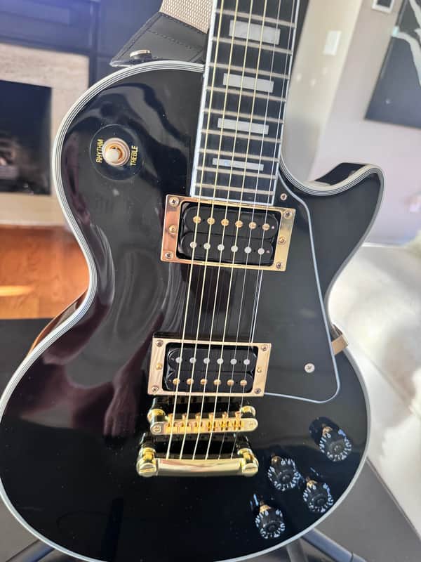 Epiphone Les Paul Custom w/ hard shell case - Ebony image 1