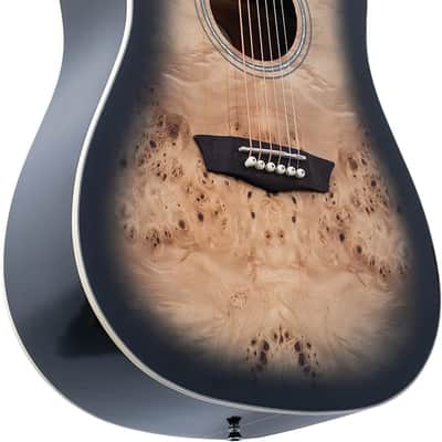 Washburn Deep Forest Burl 6 String Acoustic Guitar, Right, Black Fade (DFBDB) image 3