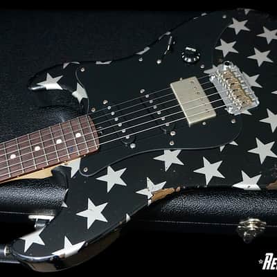 Friedman USA Custom Shop Vintage S in Silver Metallic Stars over Black image 4