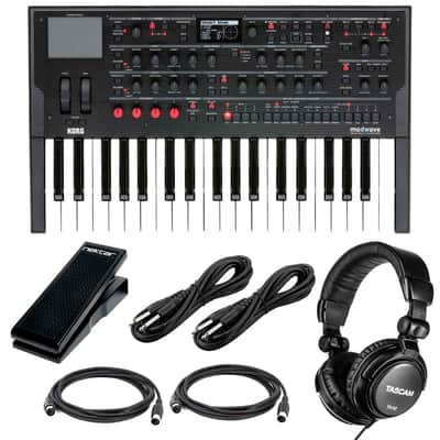 Korg Modwave Wavetable Synthesizer, Nektar NP-X, (2) 1/4 Cables, (2) Midi Cables, Tascam TH02 Bundle