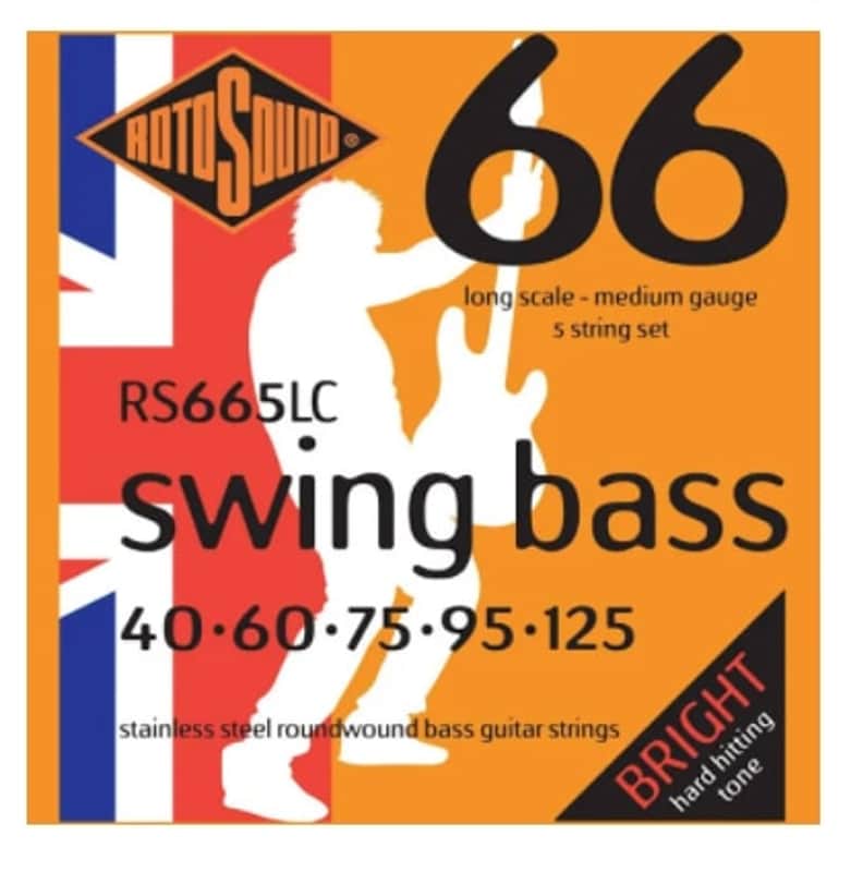 Rotosound RS665LC Swing Bass Stainless Steel Bass Guitar Strings - 5 String Medium image 1