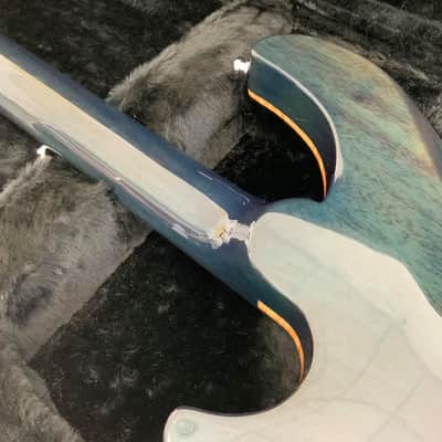 Dean Hardtail Made In USA Flame Top Denim Blue image 7