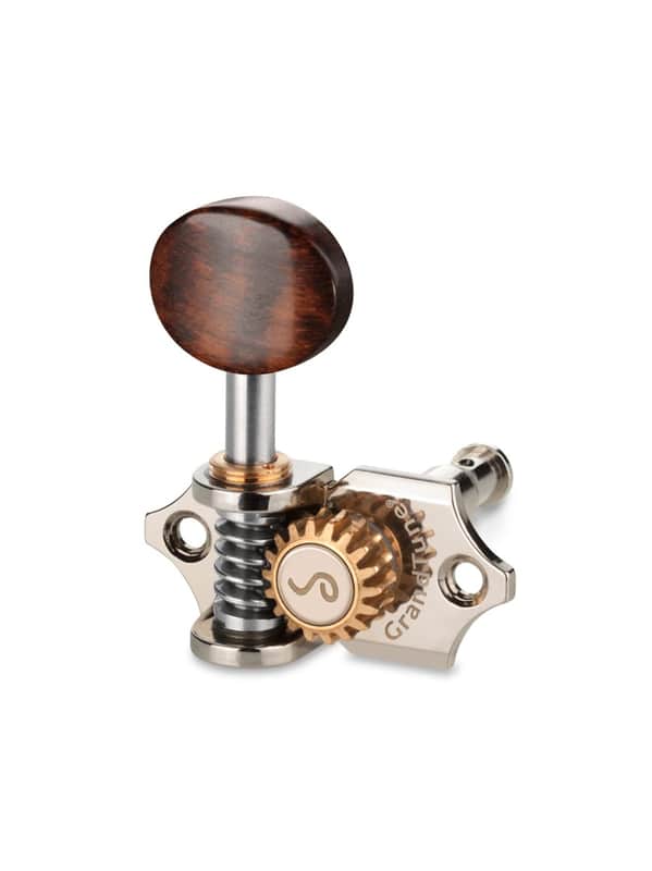 Genuine Schaller Germany 3x3 Nickel Grand Tune Tuners, Snakewood Buttons image 1