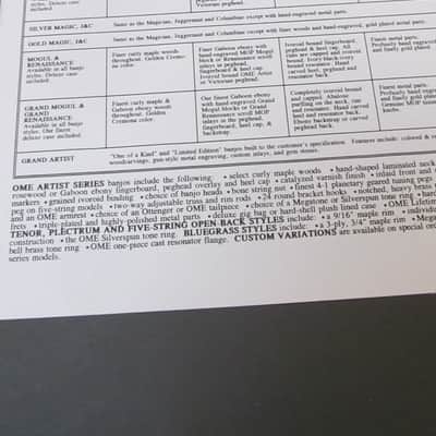 Ome Banjo 1994 Dealer Catalog/Price List Complete Pkg Juggernaut etc image 16