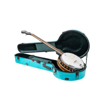 Crossrock Fiberglass Banjo Case-Fits Mastertone & Most 5-String Styles, with Interior Compartment, Backpack Straps, Hygrometer, TSA Lock-Mint Blue (CRF2023MBJMB) image 5
