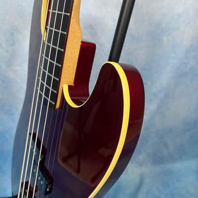 2010 Fender Japan AJB Aerodyne Jazz Bass Old Candy Apple Red, MIJ image 10